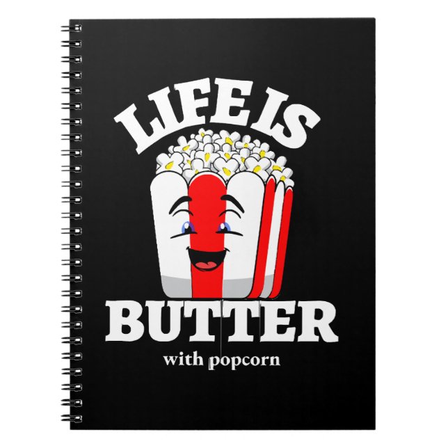 Das Leben ist Butter mit Popcorn Notizblock (Vorderseite)