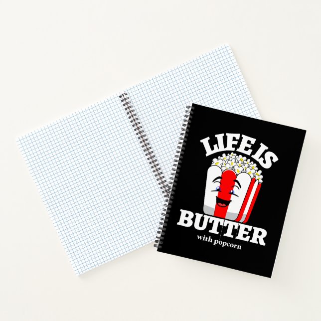 Das Leben ist Butter mit Popcorn Notizbuch (Innenseite)