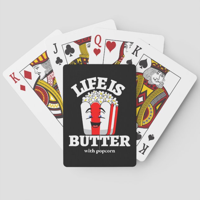 Das Leben ist Butter mit Popcorn Spielkarten (Rückseite)