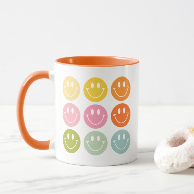 Das Leben ist Cool glücklich lächelnd Gesicht Emoj Tasse (Mit Donut)