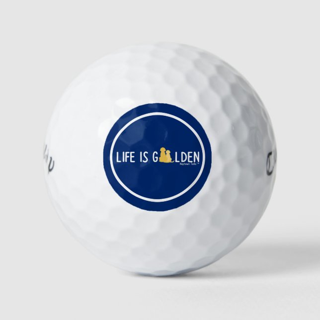 Das Leben ist das Goldene Set Golfball (Vorderseite)