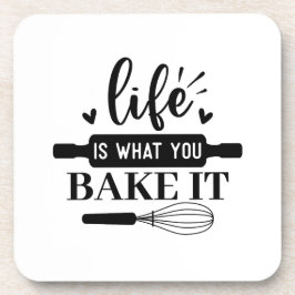 Das Leben ist das, was du backst Getränkeuntersetzer