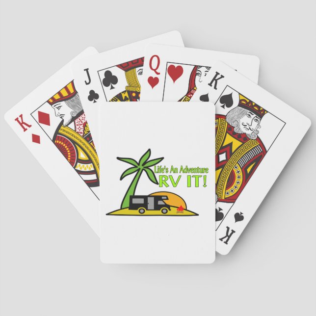 Das Leben ist ein Abenteuer, so RV es Spielkarten (Rückseite)