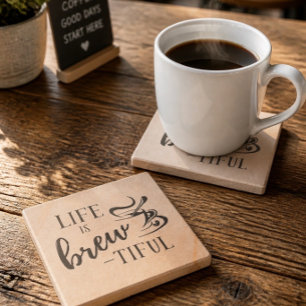 Das Leben ist ein baufälliger Kaffeeliebhaber Steinuntersetzer