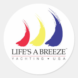 Das Leben ist ein Breeze®_Paint-The-Wind_Yachting  Runder Aufkleber