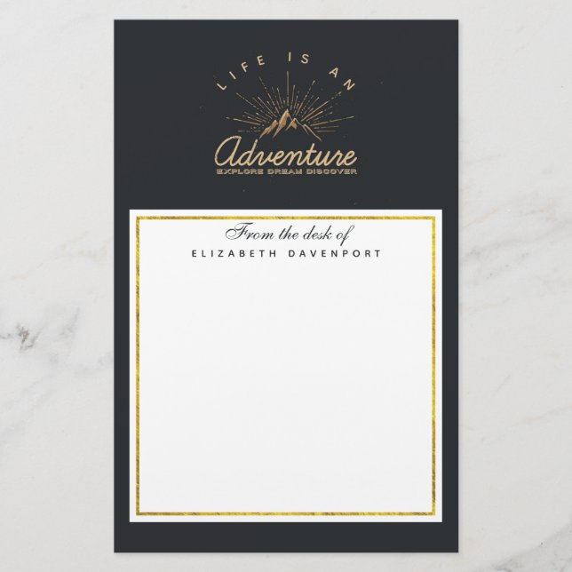 Das Leben ist ein Erlebnis Entdecken Sie den Traum Briefpapier (Vorderseite)