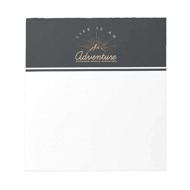Das Leben ist ein Erlebnis Entdecken Sie den Traum Notizblock (Vorderseite)