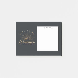 Das Leben ist ein Erlebnisberg mit den goldenen So Post-it Klebezettel