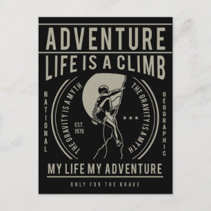 Das Leben ist ein Höhepunkt   My Life My Adventure Postkarte