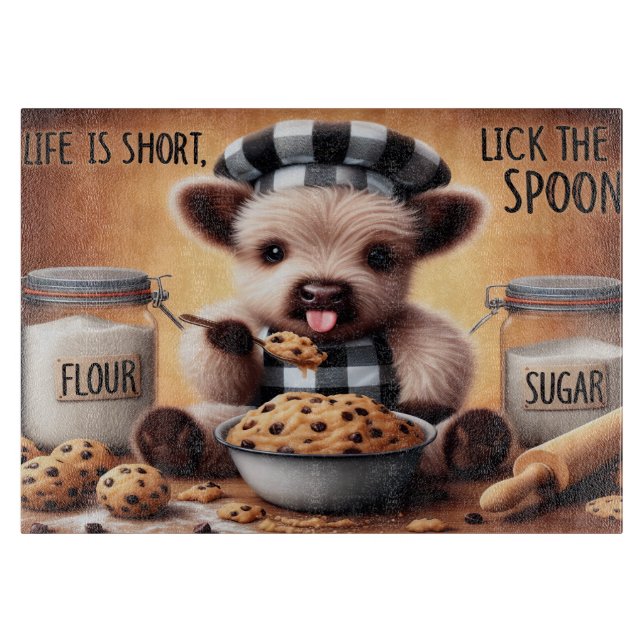 Das Leben ist ein Kurzes Kuhschneidbrett Schneidebrett (Vorderseite)