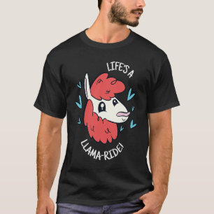 Das Leben ist ein Llama-Fahrt Retro Süß Llama-Gesc T-Shirt