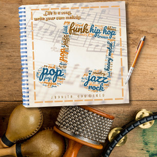 Das Leben ist ein musikalisches Notenjournal Notizbuch