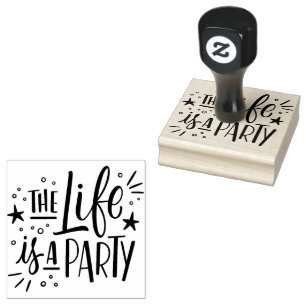 Das Leben ist ein Party Gummistempel