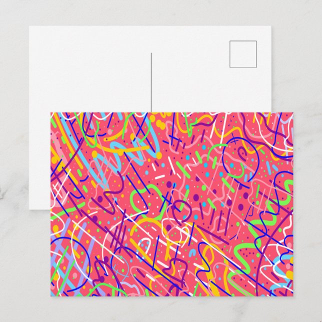 Das Leben ist ein Party Postkarte (Vorne/Hinten)