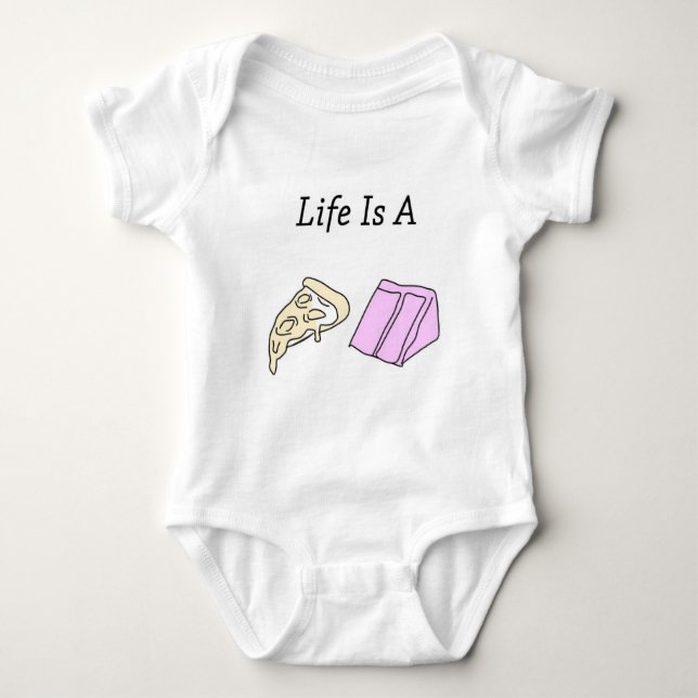 Das Leben ist ein Pizza-Kuchen-Baby-Bodysuit Baby Strampler (Vorderseite)