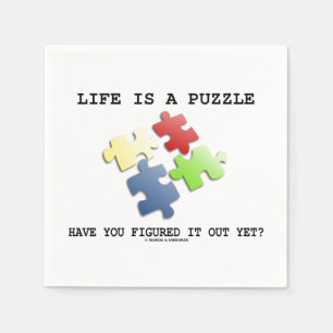Das Leben ist ein Puzzlespiel haben Sie Serviette
