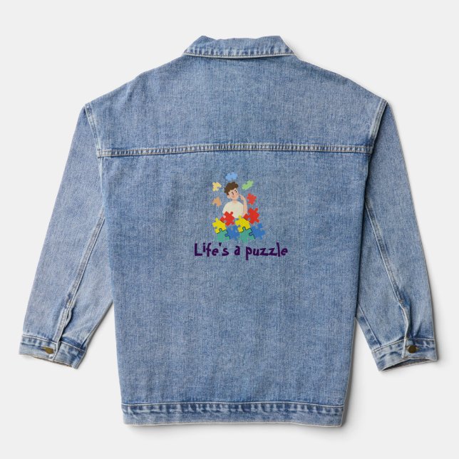 Das Leben ist ein Rätsel Jeansjacke (Rückseite)