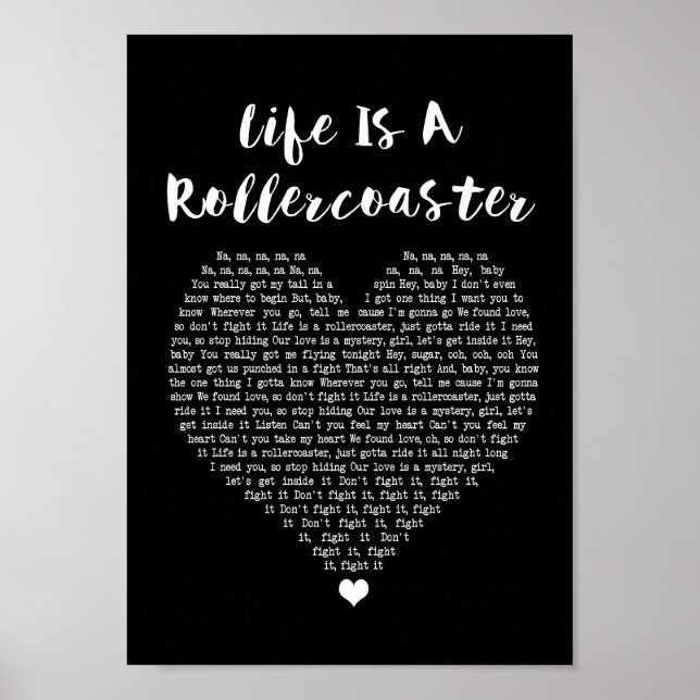 Das Leben ist ein Rollercoaster Black Heart Song L Poster (Vorne)