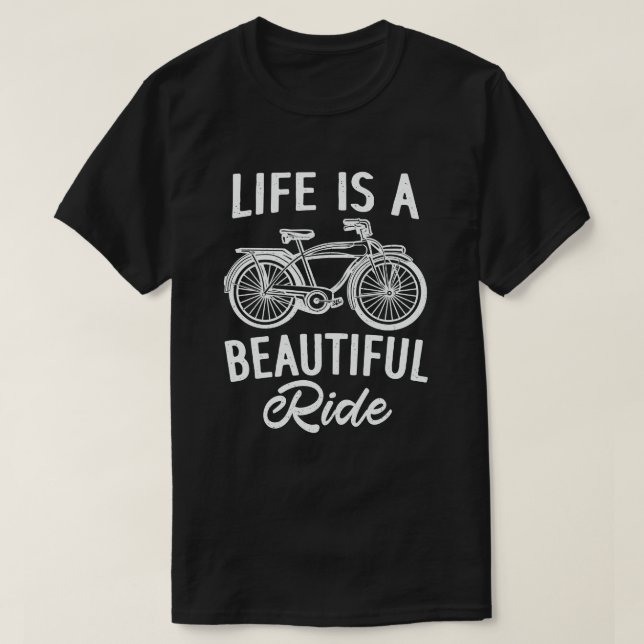 Das Leben ist ein schöner Fahrradfahrer, der lusti T-Shirt (Design vorne)