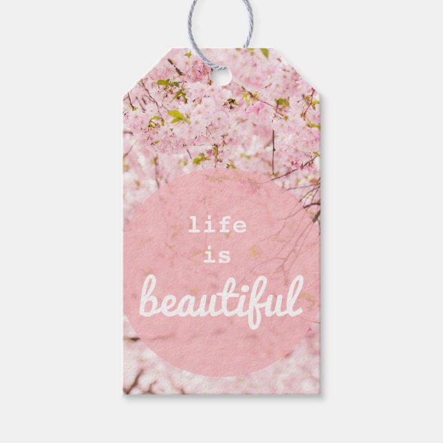 Das Leben ist ein schöner Geschenktag Geschenkanhänger (Vorderseite)