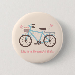 Das Leben ist ein schöner Radrundfahrt Fahrrad Zit Button