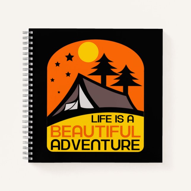 Das Leben ist ein schönes Camping Notizbuch (Vorderseite)