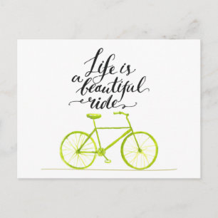 Das Leben ist ein schönes Reittier grün Postkarte