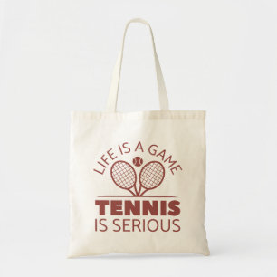 Das Leben ist ein Spiel Tennis ist ernst Tragetasche