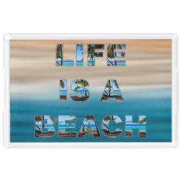 Das Leben ist ein Strand Acryl Tablett