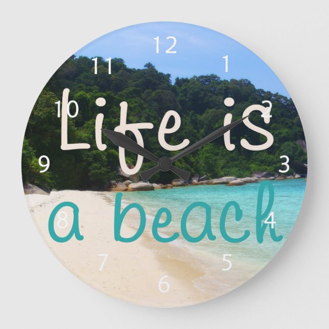 Das Leben ist ein Strand Große Wanduhr (Vorderseite)