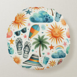 Das Leben ist ein Strand Rundes Kissen