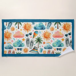 Das Leben ist ein Strand Strandtuch