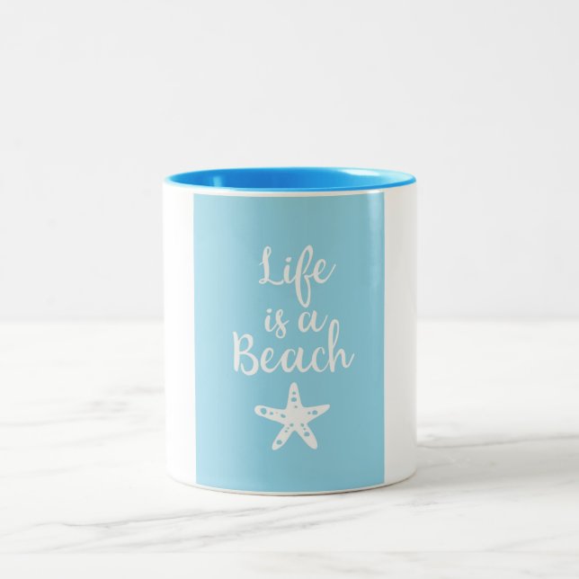 Das Leben ist ein Strand Zweifarbige Tasse (Mittel)