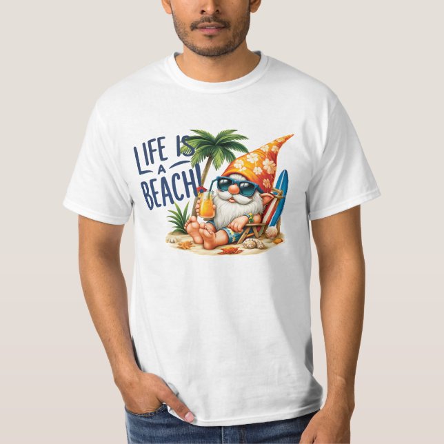 Das Leben ist ein T - Shirt am Strand (Vorderseite)