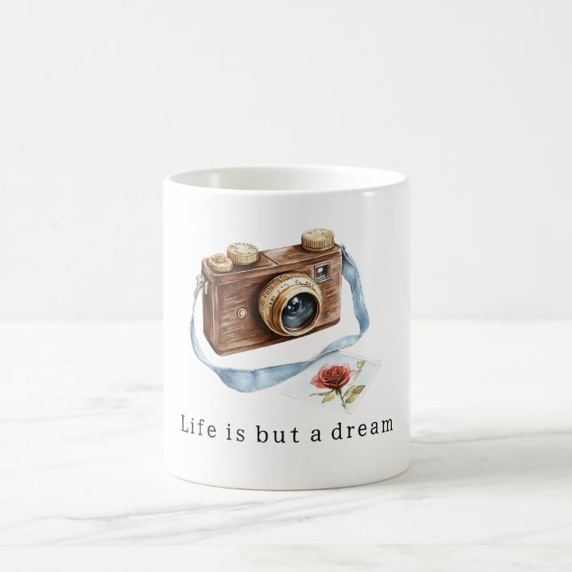 Das Leben ist ein Traum-Kamera-Foto Kaffeetasse (Mittel)