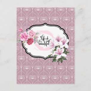 Das Leben ist ein wunderschöner Blumendesigner Postkarte