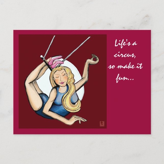 Das Leben ist ein Zirkus, also macht es Spaß.. Postkarte (Vorderseite)