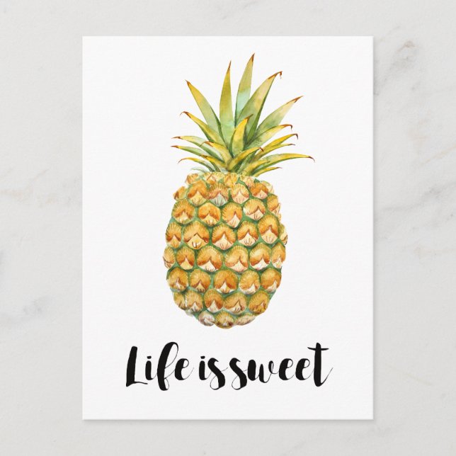 Das Leben ist eine Ananas-Ananas-Postkarte Postkarte (Vorderseite)