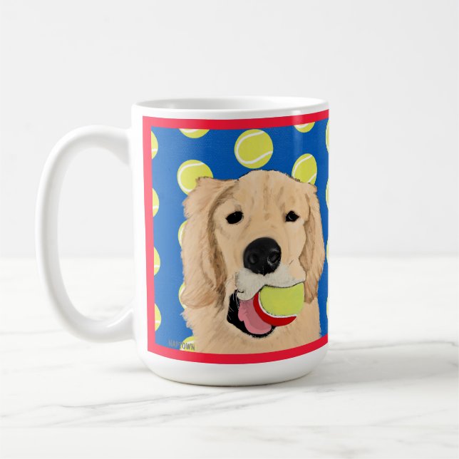 Das Leben ist eine Ball-Gelben-Hund-Tasse Kaffeetasse (Links)