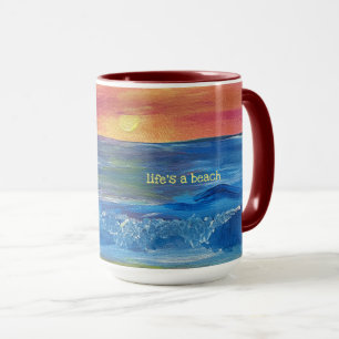 Das Leben ist eine Beach Sunset Tasse