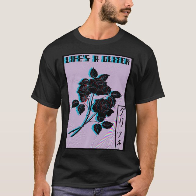 Das Leben ist eine Glitch Vaporwave Ästhetische Tr T-Shirt (Vorderseite)