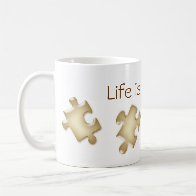 Das Leben ist eine Puzzle-Tasse Tasse (Links)