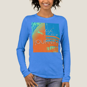 "Das Leben ist eine Reise in Orange Türkis Mint Gr Tri-Blend Shirt