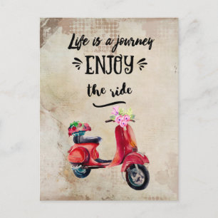 Das Leben ist eine Reise Inspiration mit Scooter Postkarte
