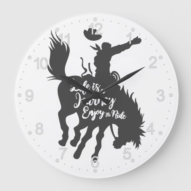 Das Leben ist eine Reise zu genießen - Wählen Sie  Große Wanduhr (Vorderseite)