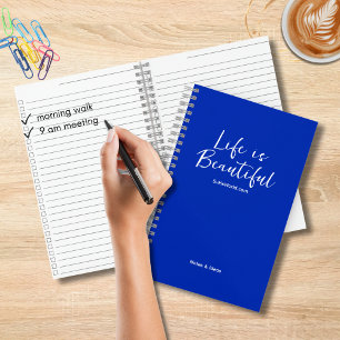 Das Leben ist eine schöne Blog Website Blue Checkl Notizbuch