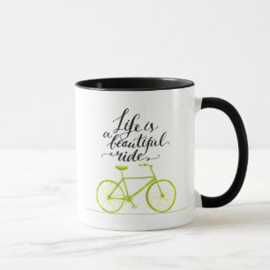 Das Leben ist eine schöne Fahrt in Limettengrün Tasse