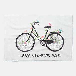 Das Leben ist eine schöne Reise, altes Fahrrad Küchentuch