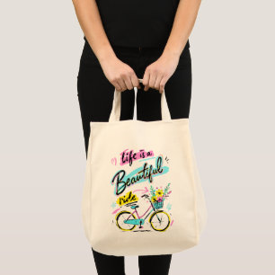 Das Leben ist eine schöne Reise Fahrrad Kunst Tragetasche