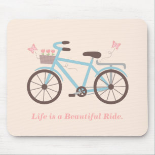 Das Leben ist eine schöne Reise Slogan für Radfahr Mousepad